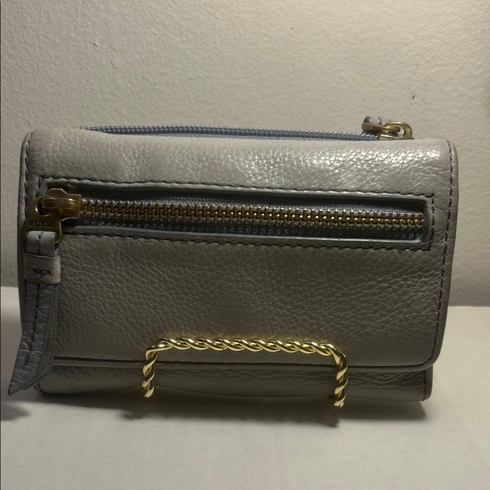 Vintage 1954 Fossil Gray Leather Women's Wallet